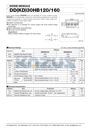 DD30HB160 datasheet - DIODE MODULE