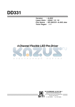 DD331 datasheet - 4-Channel Flexible LED Pre-Driver