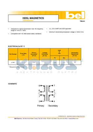 2776C datasheet - HDSL MAGNETICS Transformer