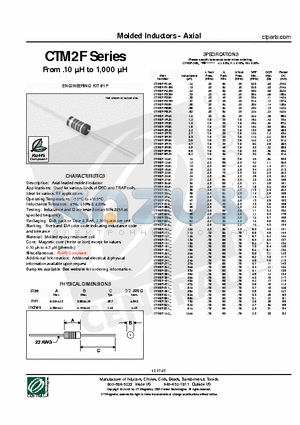 CTM2F-101J datasheet - Molded Inductors - Axial