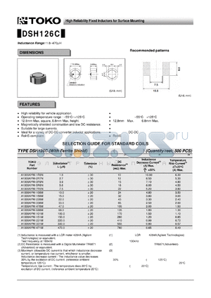 A1009AYW-101M datasheet - High Reliability Fixed Inductors for Surface Mounting