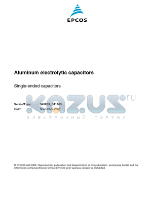B41853A5478A000 datasheet - Aluminum electrolytic capacitors