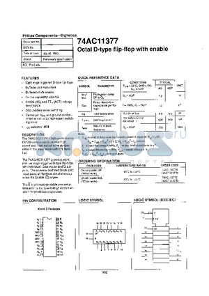 74AC11377N datasheet - OCTAL D TYPE FLIP FLOP WITH ENABLE