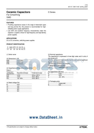 C3225Y5V1A105KB datasheet - Ceramic Capacitors
