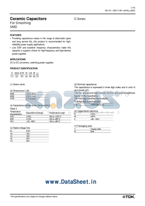 C3225Y5V1C105MT datasheet - Ceramic Capacitors