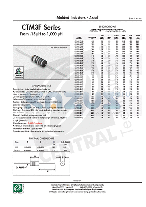CTM3F-101K datasheet - Molded Inductors - Axial