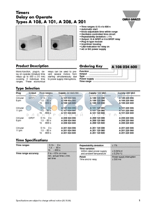 A101120060 datasheet - Timers Delay on Operate