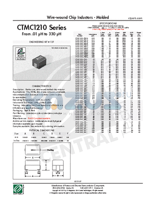 CTMC1210-120J datasheet - Wire-wound Chip Inductors - Molded ctparts.