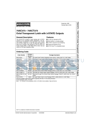 74AC373 datasheet - Octal Transparent Latch with 3-STATE Outputs