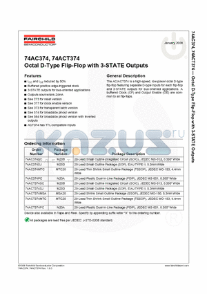 74AC374 datasheet - Octal D-Type Flip-Flop with 3-STATE Outputs