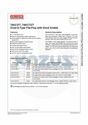 74AC377_08 datasheet - Octal D-Type Flip-Flop with Clock Enable