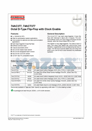 74AC377 datasheet - Octal D-Type Flip-Flop with Clock Enable