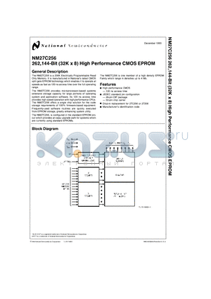 27C256 datasheet - 262,144-Bit (32K x 8) High Performance CMOS EPROM