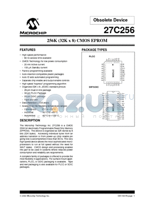 27C256-10E/P datasheet - 256K (32K x 8) CMOS EPROM