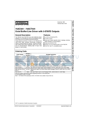 74AC541MTCX datasheet - Octal Buffer/Line Driver with 3-STATE Outputs