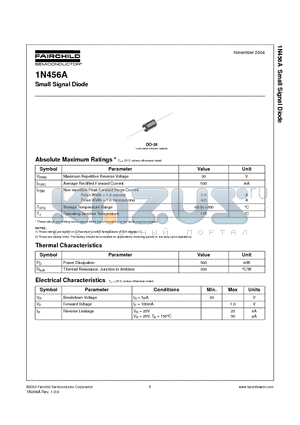 1N456A datasheet - Small Signal Diode