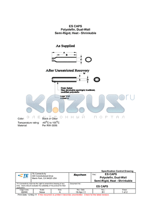 0081930003 datasheet - ES CAPS POLYOLEFI, DUAL-WALL SEMI-RIGID, HEAT - SHRINKABLE