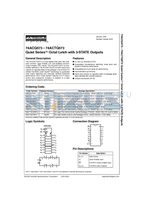 74ACQ573 datasheet - Quiet Series Octal Latch with 3-STATE Outputs