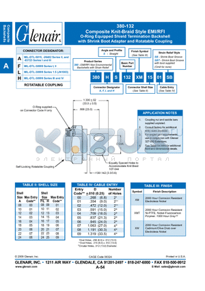 380FS132XMT10 datasheet - Composite Knit-Braid Style EMI/RFI