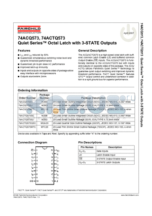 74ACQ573_07 datasheet - Quiet Series Octal Latch with 3-STATE Outputs