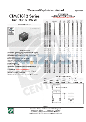 CTMC1812-121J datasheet - Wire-wound Chip Inductors - Molded