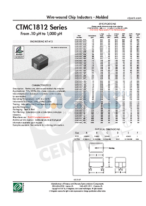 CTMC1812-151M datasheet - Wire-wound Chip Inductors - Molded