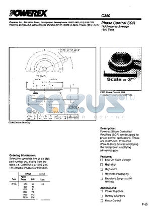 C350P datasheet - Phase Control SCR 115 Amperes Average 1600 Volts