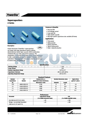 A1020-2R5105-R datasheet - Supercapacitors