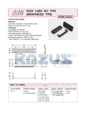 A1020ASD1 datasheet - EDGE CARD IDC TYPE (REINFORCED TYPE)