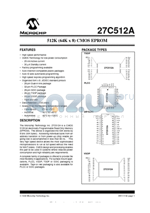 27C512A-90EL datasheet - 512K (64K x 8) CMOS EPROM