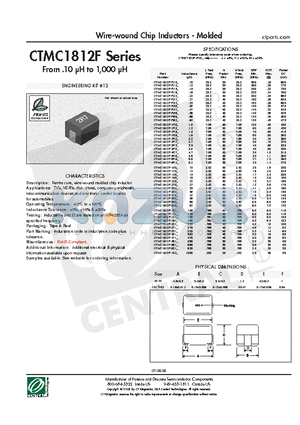 CTMC1812F-100J datasheet - Wire-wound Chip Inductors - Molded