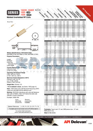 1025R-90K datasheet - Molded Unshielded RF Coils