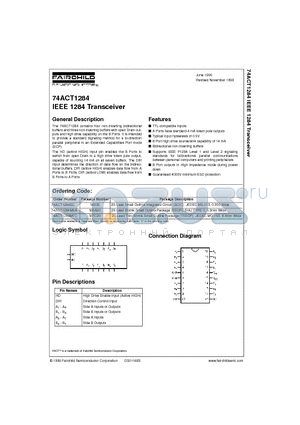 74ACT1284MTC datasheet - IEEE 1284 Transceiver