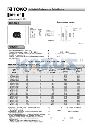 A1032AY-152K datasheet - High Reliability Fixed Inductors for Surface Mounting