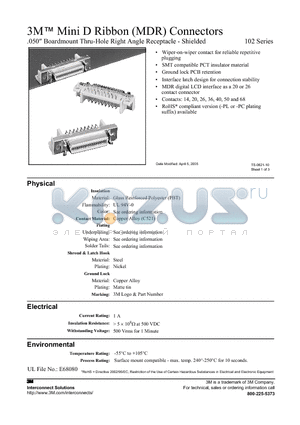 10268-55H3PL datasheet - 3M Mini D Ribbon (MDR) Connectors