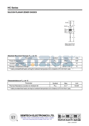 27HC datasheet - SILICON PLANAR ZENER DIODES