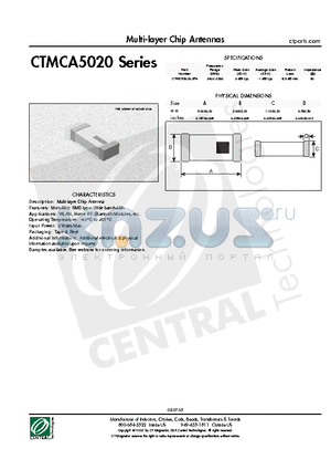 CTMCA5020 datasheet - Multi-layer Chip Antennas