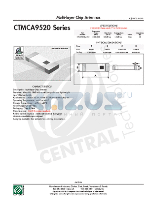 CTMCA9520 datasheet - Multi-layer Chip Antennas