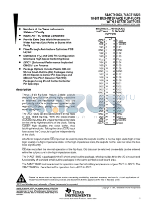 74ACT16823DLRG4 datasheet - 18-BIT BUS-INTERFACE FLIP-FLOPS WITH 3-STATE OUTPUTS