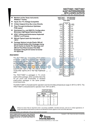 74ACT16827DL datasheet - 20-BIT BUFFERS/DRIVERS WITH 3-STATE OUTPUTS