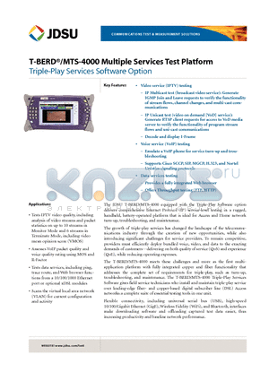 C4000-CABLDIAG datasheet - T-BERD^/MTS-4000Multiple Services Test Platform