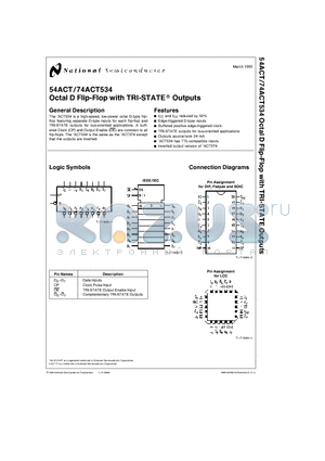 74ACT534DCQB datasheet - Octal D Flip-Flop with TRI-STATE Outputs