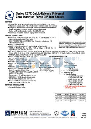 28-6570-10 datasheet - Quick-Release Universal Zero-Insertion-Force DIP Test Socket