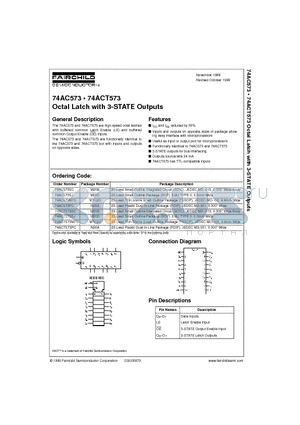 74ACT573PC datasheet - Octal Latch with 3-STATE Outputs