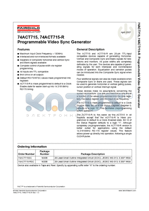 74ACT715S-RSC datasheet - Programmable Video Sync Generator