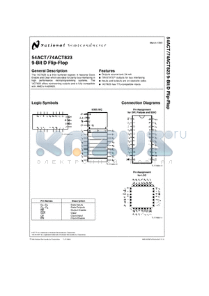 74ACT823LMQB datasheet - 9-Bit D Flip-Flop