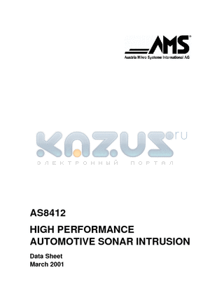 AS8412 datasheet - HIGH PERFORMANCE AUTOMOTIVE SONAR INTRUSION