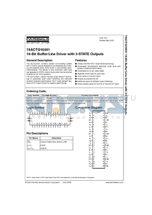 74ACTQ16541 datasheet - 16-Bit Buffer/Line Driver with 3-STATE Outputs