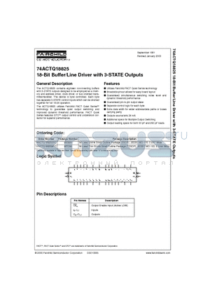 74ACTQ18825MTD datasheet - 18-Bit Buffer/Line Driver with 3-STATE Outputs