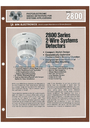 2800 datasheet - 2-Wire Systems Detectors